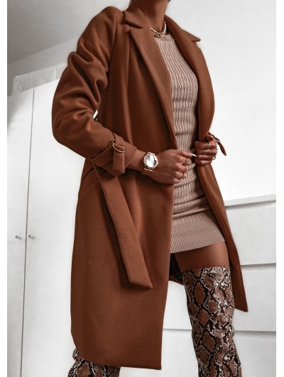 Płaszcz damski Camel z rękawami