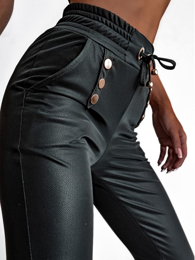 Spodnie damskie woskowane czarne